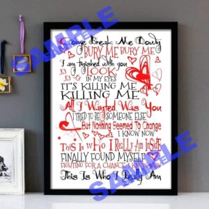 "The Kill" - 30 Seconds To Mars - Framed Lyrics Wall Art Design