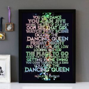 "Dancing Queen" Abba - Framed Lyrics Wall Art