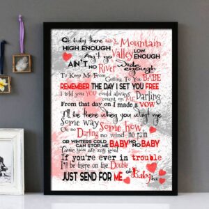 "Aint No Mountain" -Marvin Gaye- Framed Lyrics Wall Art Design