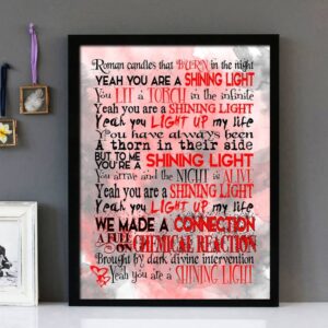 "Shining Light" Ash - Framed Lyrics Wall Art Design