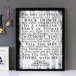 "Athlete" -Half Light- Framed Lyrics Wall Art Design