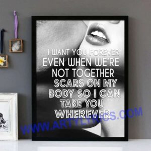 "Bad Things" - Camila Cabello & Machin Gun Kelly - Framed Lyrics Wall Art Design