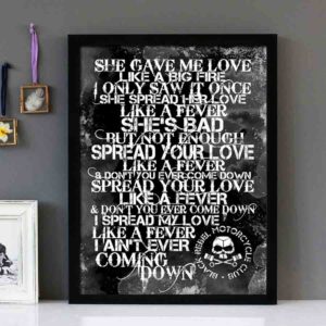 "Spread Your Love" - Black Rebel Motorcycle Club  - Framed Lyrics Wall Art Design
