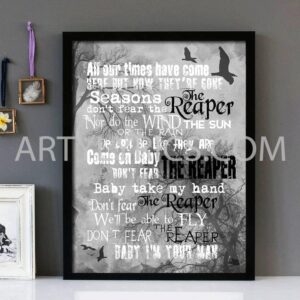 "Don't Fear The Reaper" - Blue Oyster Cult - Framed Lyrics Wall Art Design