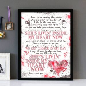 "Living Inside My Heart" Bob Seger - Framed Lyrics Wall Art