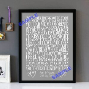"Then" Brad Paisley - Framed Lyrics Wall Art Design