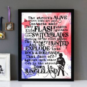 "Jungleland" Bruce Springsteen - Framed Lyrics Wall Art