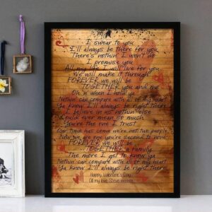 "I'll Always Be Right There"- Bryan Adams - Framed Lyrics Wall Art Design