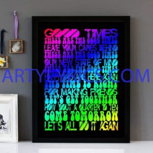 "Good Times" Chic - Framed Lyrics Wall Art Design