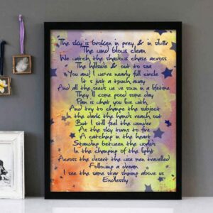 "Changing Of The Light"- New Model Army - Framed Lyrics Wall Art Design