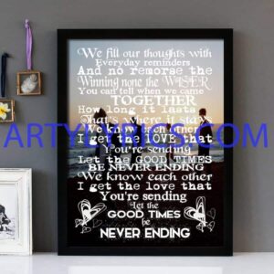 "Let The Good Times Be Never Ending" Charlatans - Framed Lyrics Wall Art Design