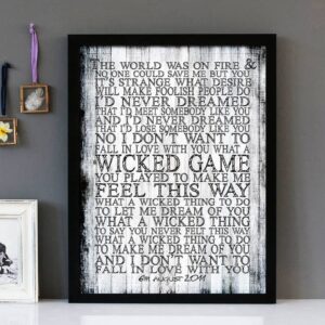 "Wicked Game" Chris Isaak - Framed Lyrics Wall Art