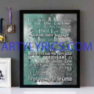 "Oceanos" Coast - Framed Lyrics Wall Art Design