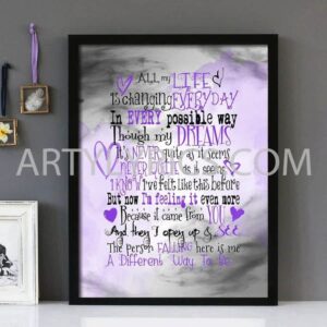 "Dreams" Version 2 - The Cranberries - Framed Lyrics Wall Art Design