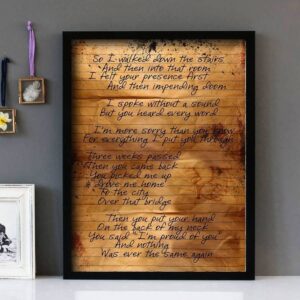 'Visiting Day" - Dead To Me - Framed Lyrics Wall Art Design