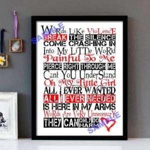 "Enjoy The Silence" Depeche Mode - Framed Lyrics Wall Art Design