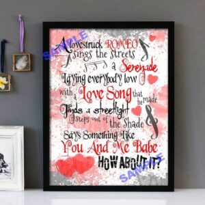 "Romeo And Juliet" Dire Straits - Framed Lyrics Wall Art Design