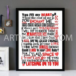 "Latch" - Disclosure - Framed Lyrics Wall Art Design