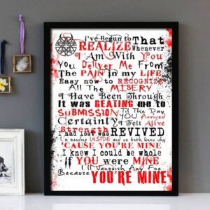 "You're Mine"- Disturbed - Framed Lyrics Wall Art Design
