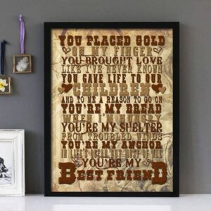"You're My Best Friend"- Don Williams - Framed Lyrics Wall Art Design