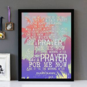 "Save A Prayer" Duran Duran- Framed Lyrics Wall Art