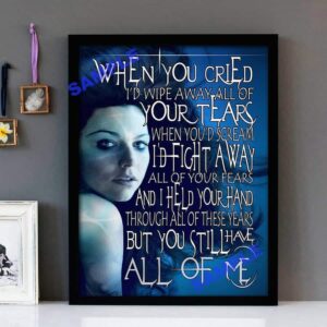"My Immortal (Vector)" Evanescence - Framed Lyrics Wall Art Design