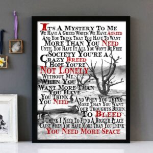 "Into The Wild " -Eddie Vedder Society - Framed Lyrics Wall Art Design