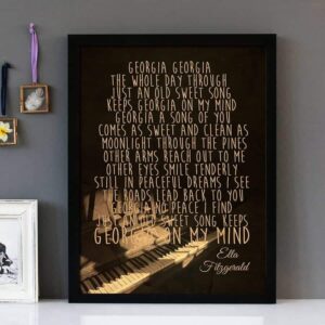 "Georgia On My Mind" Ella Fitzgerald - Framed Lyrics Wall Art
