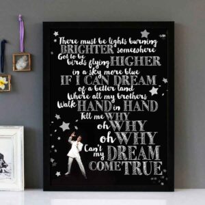 "If I Can Dream" - Elvis Presley - Framed Lyrics Wall Art Design  Version 2