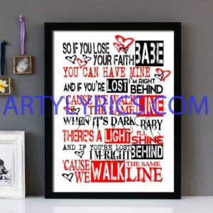 "Walk The Same Line" Everything But The Girl - Framed Lyrics Wall Art Design