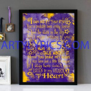 "I Don't Want To Talk About It" Everything But The Girl - Framed Lyrics Wall Art Design