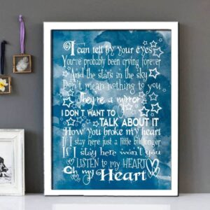 "I Don't Want To Talk About It" Everything But The Girl - Framed Lyrics Wall Art Design
