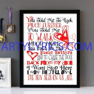 "Music Matters" Faithless - Framed Lyrics Wall Art Design