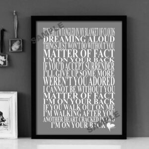 "Walking After You" (Version 3) Foo Fighters - Framed Lyrics Wall Art Design