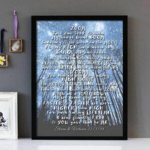 "Zoom"- Fat Larry's Band - Framed Lyrics Wall Art Design Version 2