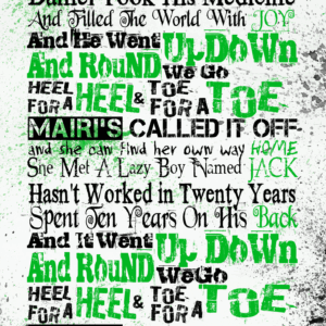 "Mairi's Wedding Part ii" By Ferocious Dog - Framed Lyrics Design