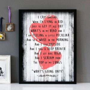 "Whats Up" - Four Non Blondes - Framed Lyrics Wall Art Design