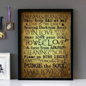 "The Power Of Love" - Frankie Goes To Hollywood - Framed Lyrics Wall Art Design