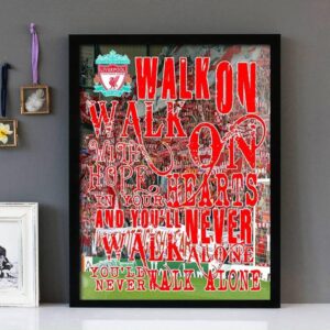 "You'll Never Walk Alone"- Gerry And The Pacemakers - Framed Lyrics Wall Art Design
