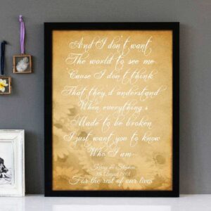 "Iris" - The Goo Goo Dolls - Framed Lyrics Wall Art Design