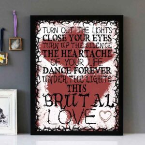 "Brutal Love - Green Day - Framed Lyrics Wall Art Design
