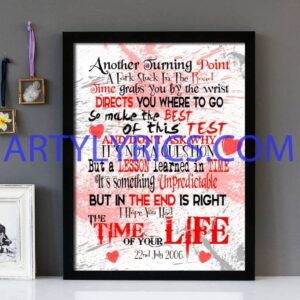 "Good Riddance" Green Day - Framed Lyrics Wall Art Design
