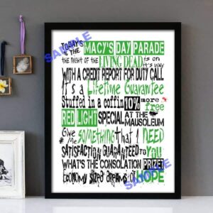 "Macy's Day Parade" Green Day - Framed Lyrics Wall Art Design