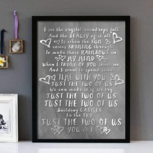 "Just The Two Of Us"- Grover Washington Junior - Framed Lyrics Wall Art Design