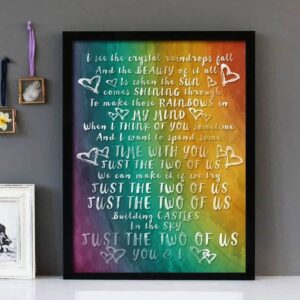 "Just The Two Of Us"- Grover Washington Junior - Framed Lyrics Wall Art Design Version 2