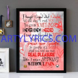 "The Agony And The Ecstasy" High Contrast - Framed Lyrics Wall Art Design