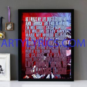 "Hallowed Be Thy Name" Iron Maiden - Framed Lyrics Wall Art Design