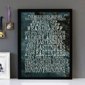 "Dead Man Walking" Ian Hunter - Framed Lyrics Wall Art