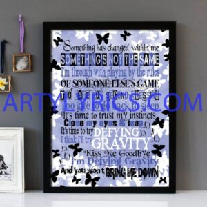 "Defying Gravity" Idina Menzel - Framed Lyrics Wall Art Design