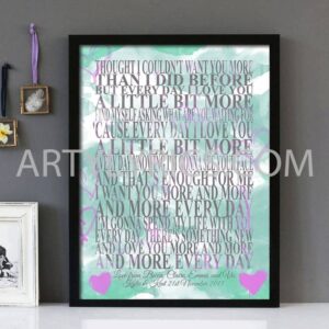 "More And More" -Jls- Framed Lyrics Wall Art Design